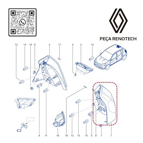 RN 526427 8200526427 LANTERNA TRAS. ESQ. SANDERO 08-11 -OVAL- - 4